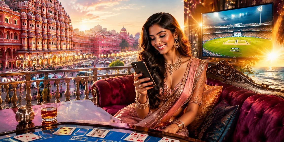 Jaipur Andar Bahar game in blue gold themed casino