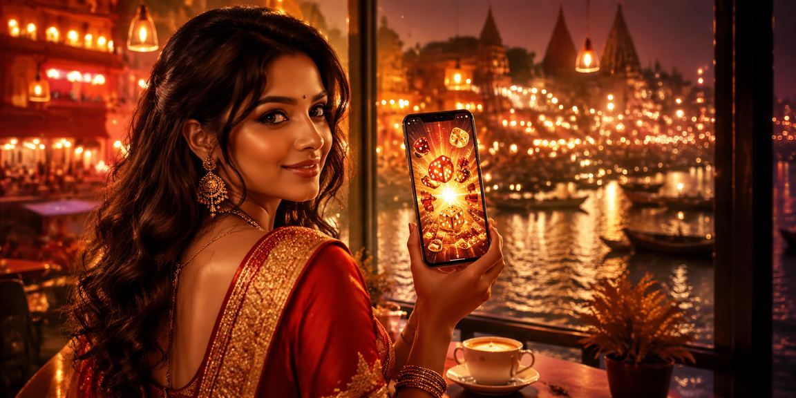 Colorful night dice game in Varanasi with Bollywood ambiance
